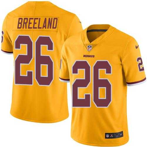 Nike Men & Women & Youth Redskins 26 Bashaud Breeland Gold Color Rush Limited Jersey
